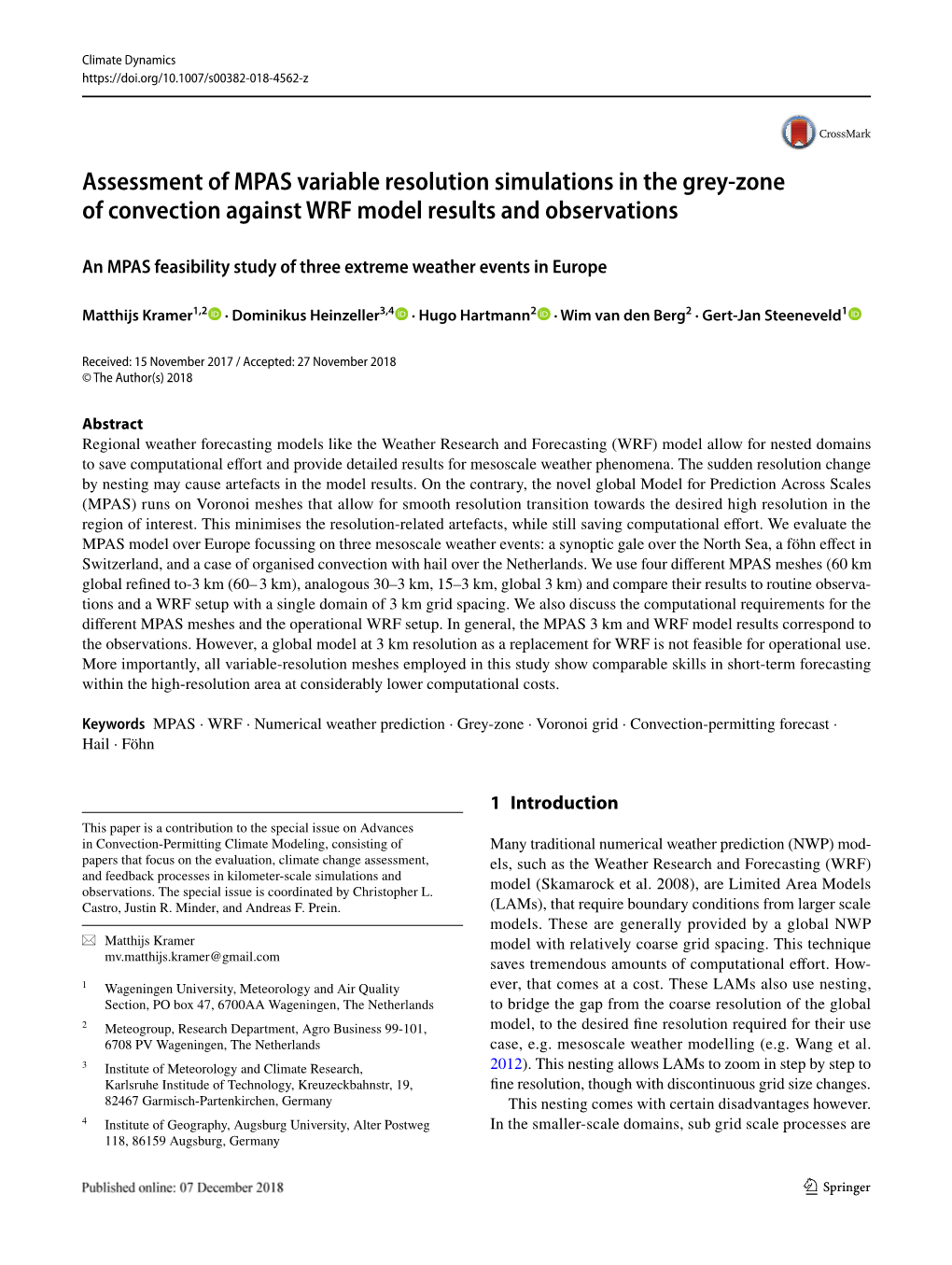 Assessment of MPAS Variable Resolution Simulations in the Grey-Zone of Convection Against WRF Model Results and Observations