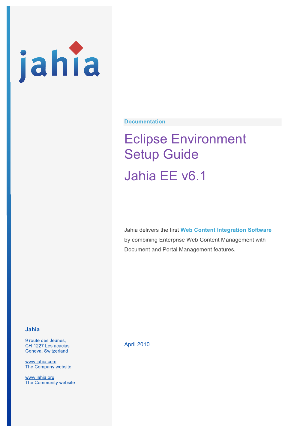 Eclipse Environment Setup Guide Jahia EE V6.1