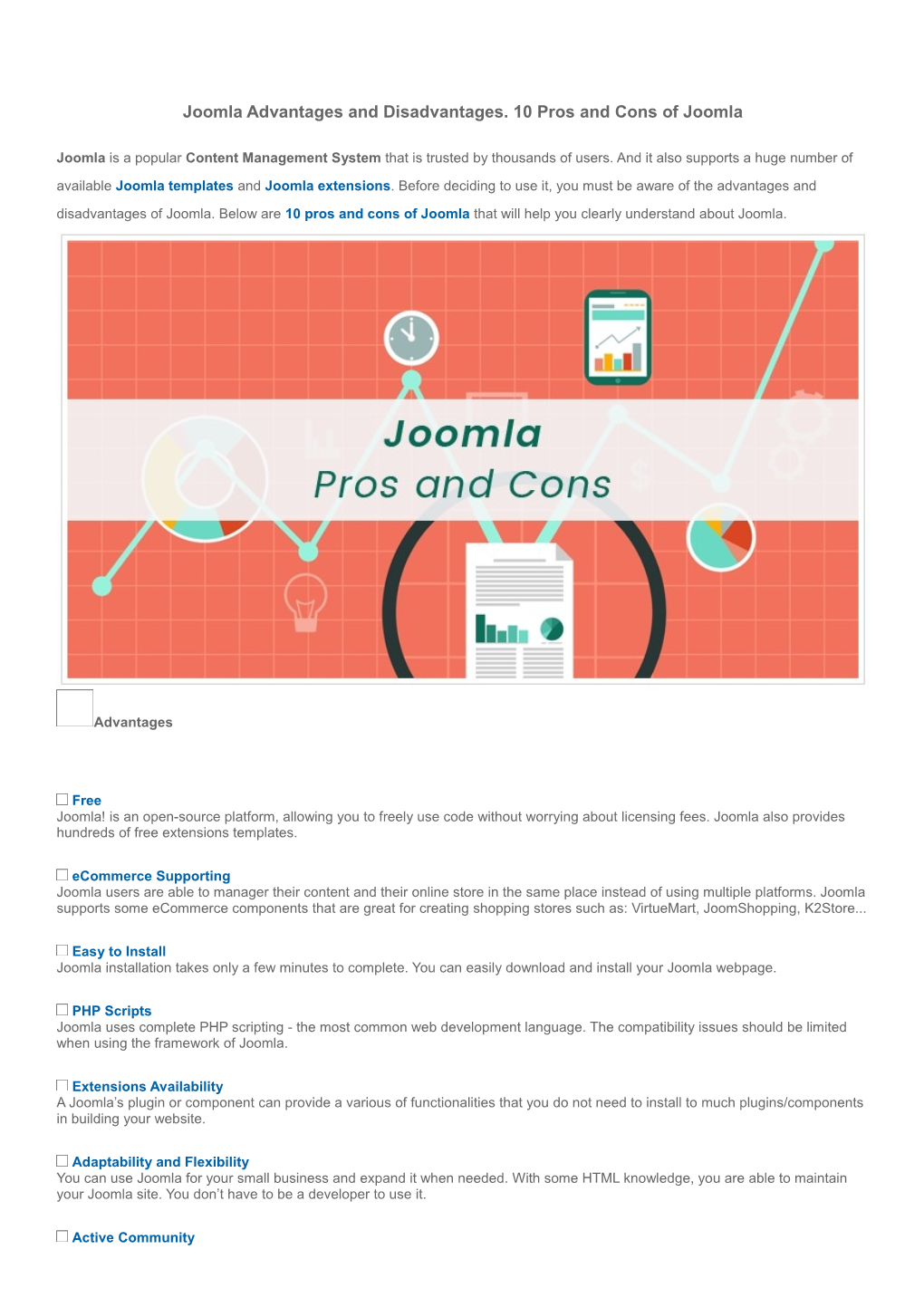 Joomla Advantages and Disadvantages. 10 Pros and Cons of Joomla