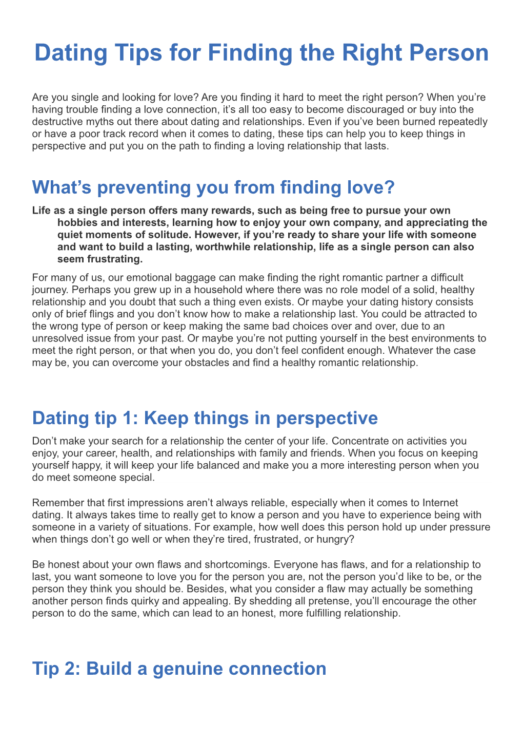 Dating Tips for Finding the Right Person