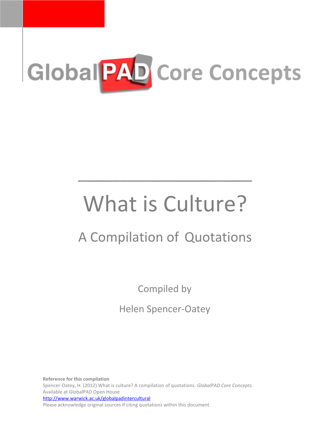 What Is Culture?-A Compilation of Quotations