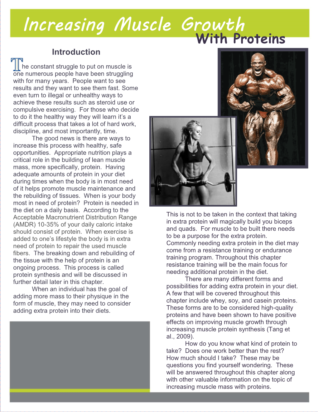 Increasing Muscle Growth with Proteins