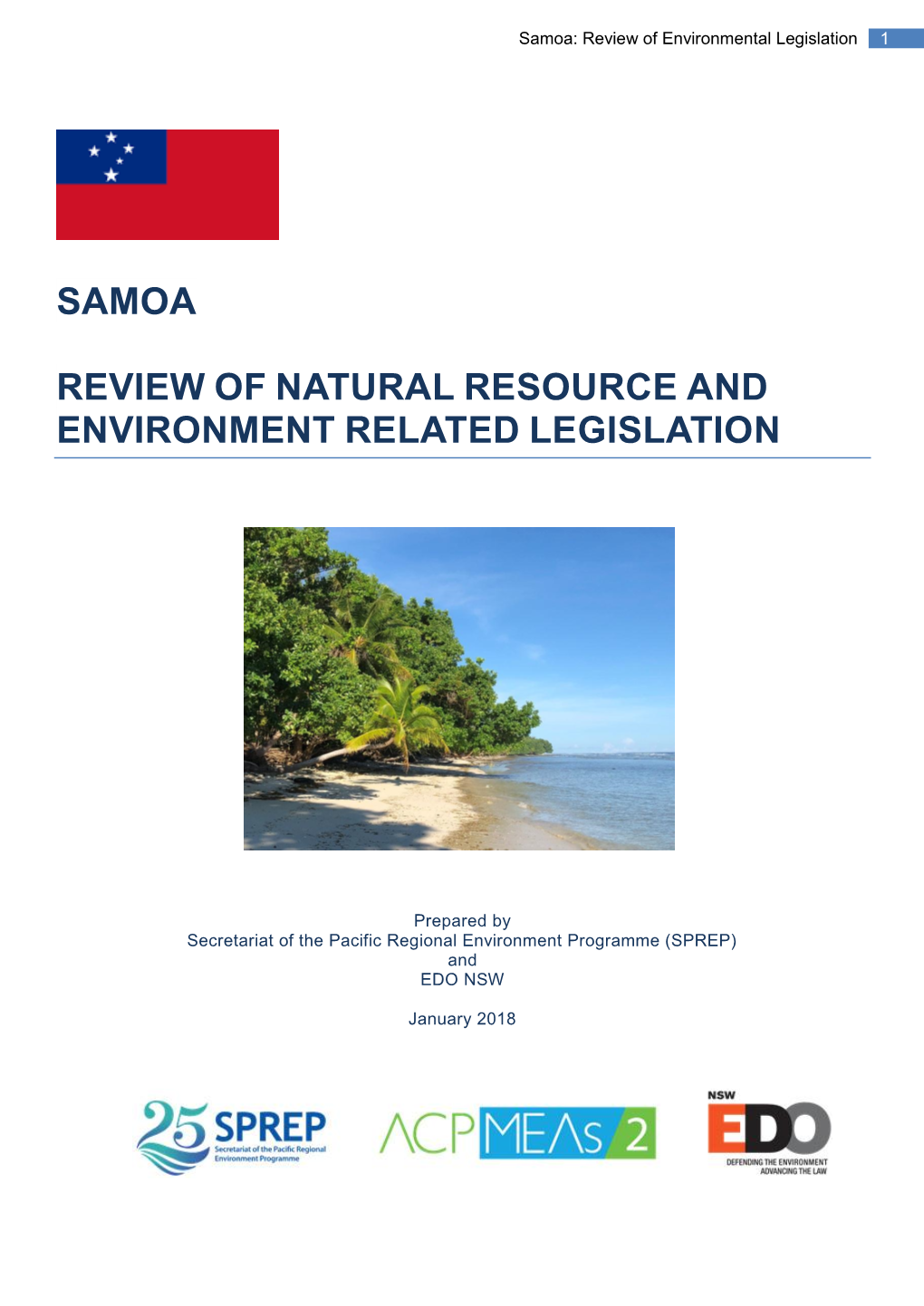 Samoa Review of Natural Resource and Environment Related Legislation