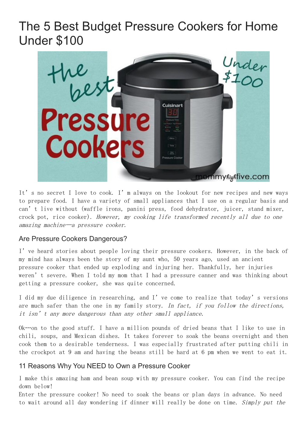 The 5 Best Budget Pressure Cookers for Home Under $100