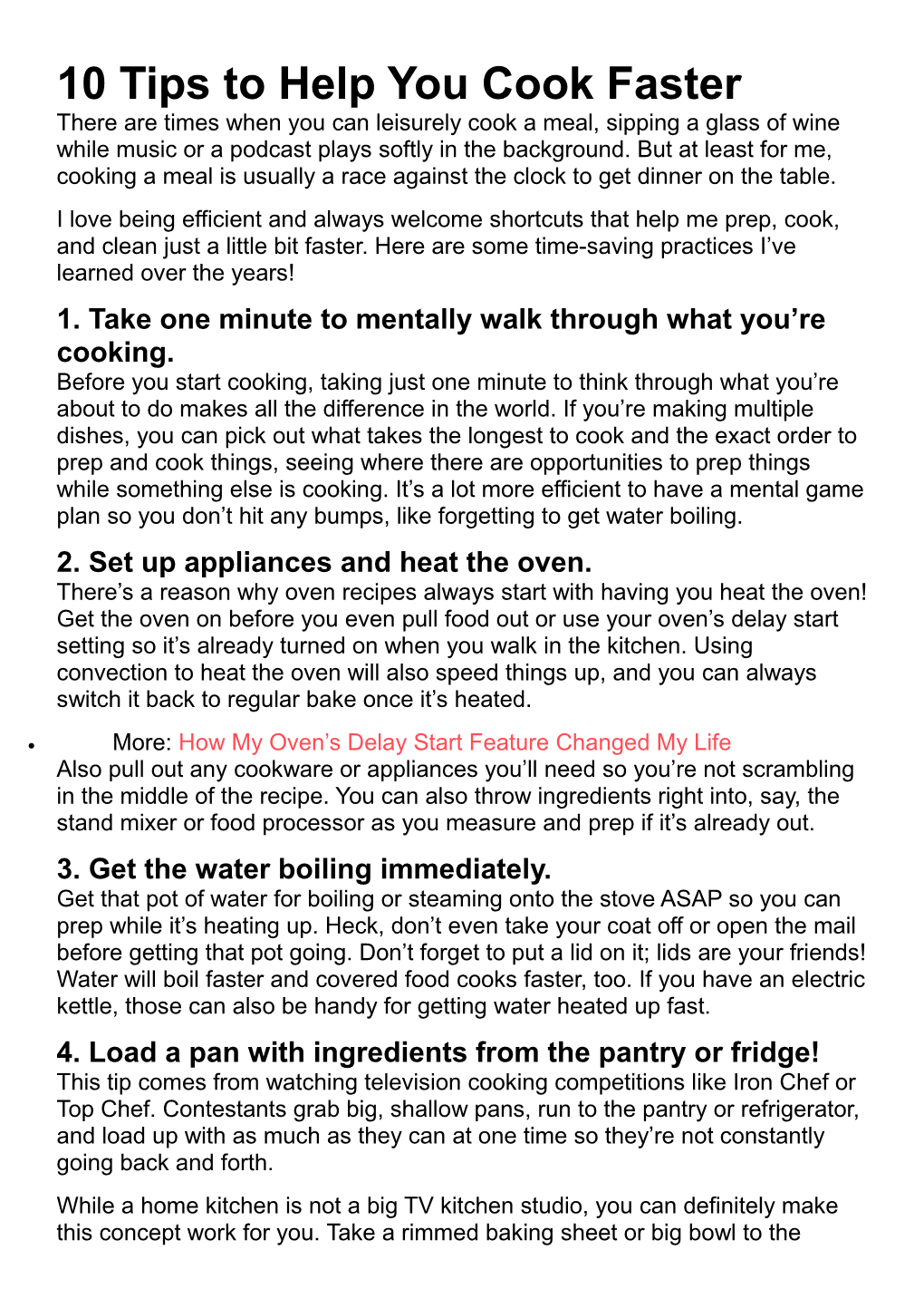 10 Tips to Help You Cook Faster