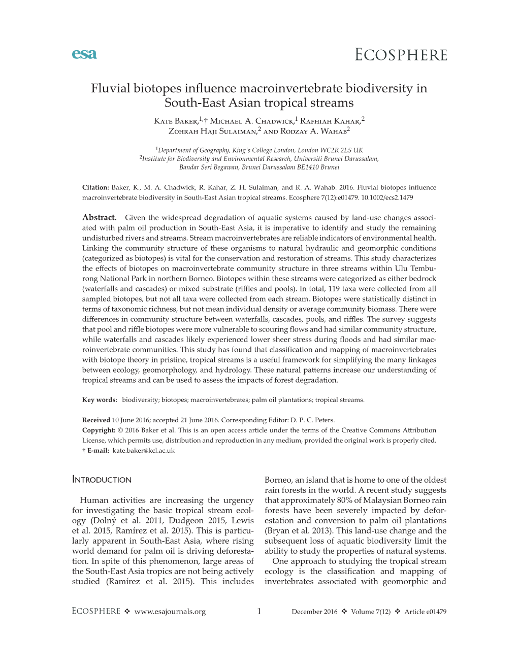 Fluvial biotopes influence macroinvertebrate biodiversity in South-East Asian tropical streams