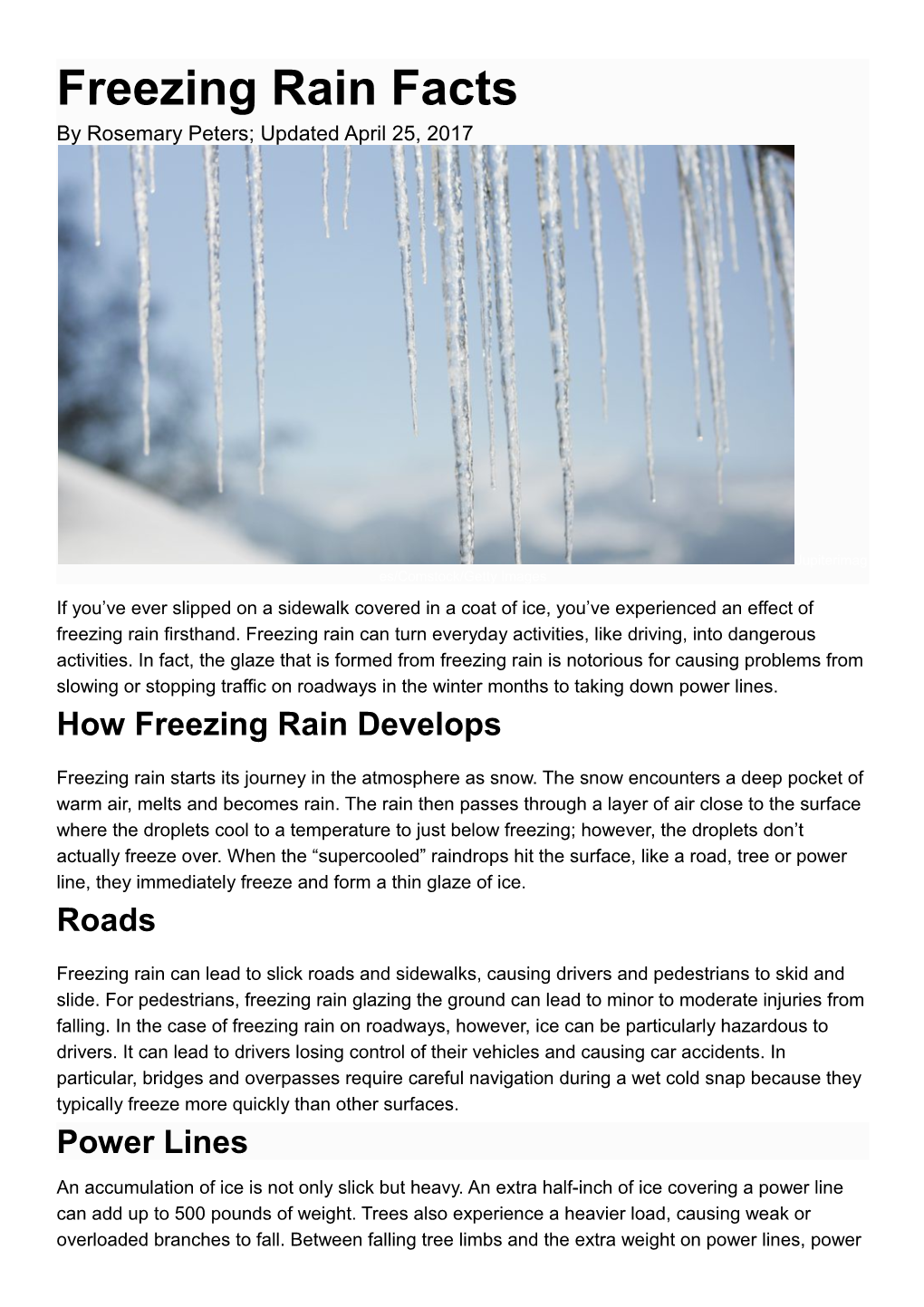 Freezing Rain Facts