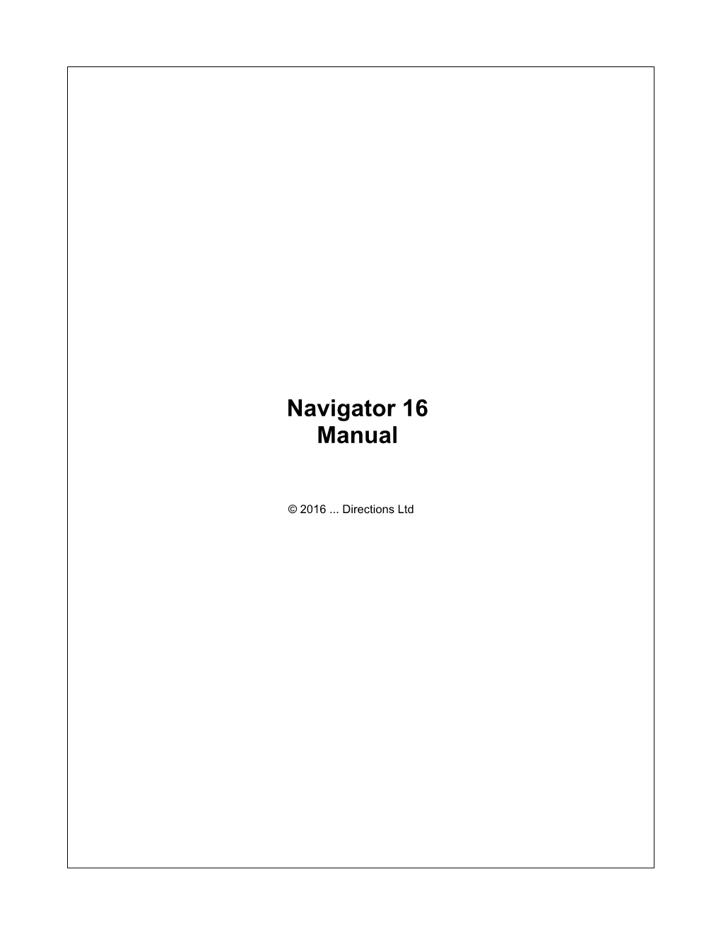 Navigator 16 Manual