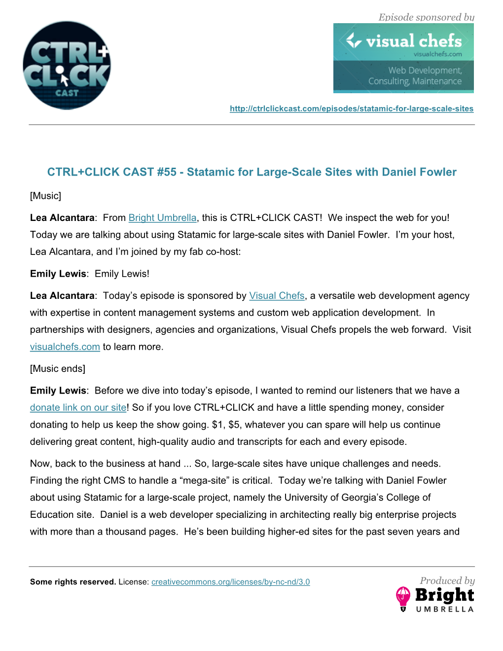 CTRL+CLICK CAST #55 - Statamic for Large-Scale Sites with Daniel Fowler