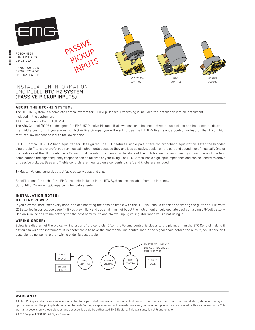 Passive Pickup Inputs