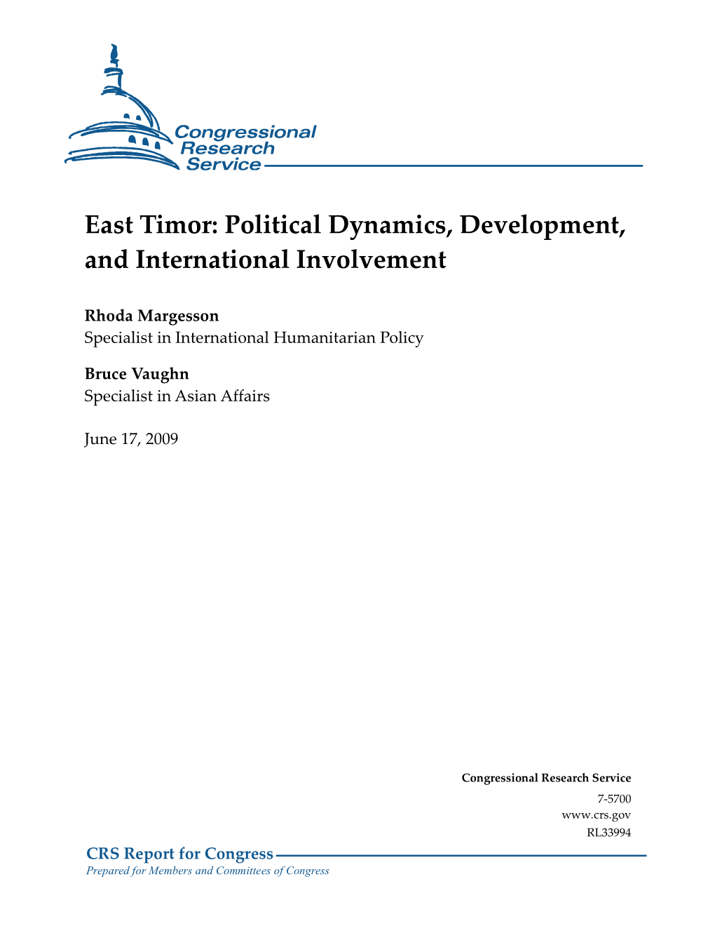 East Timor: Political Dynamics, Development, and International Involvement