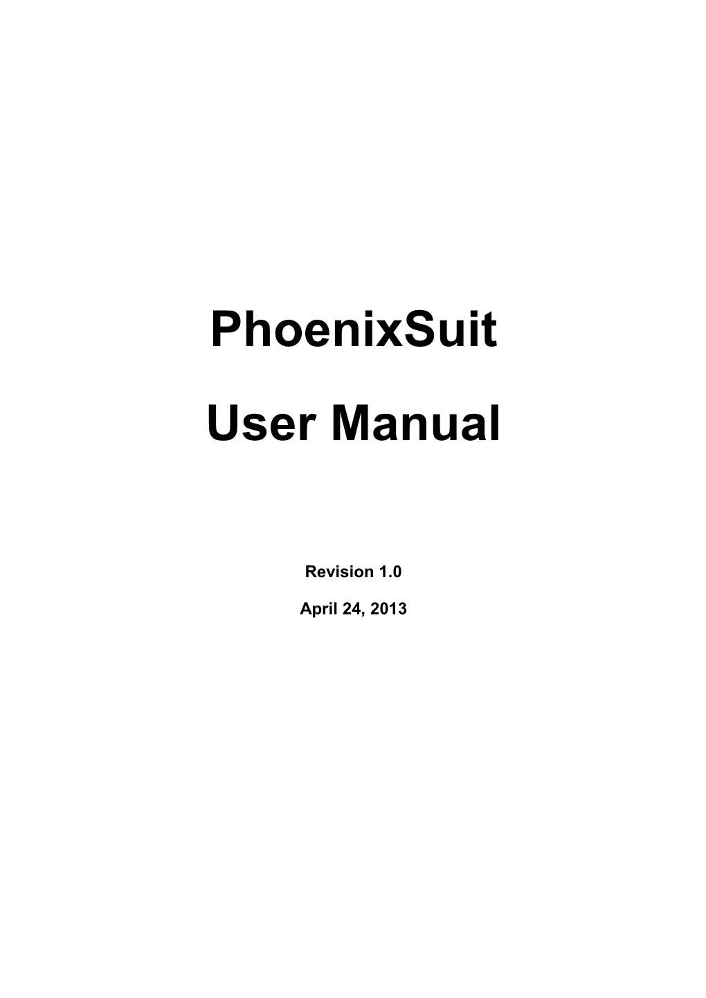 Phoenixsuit User Manual