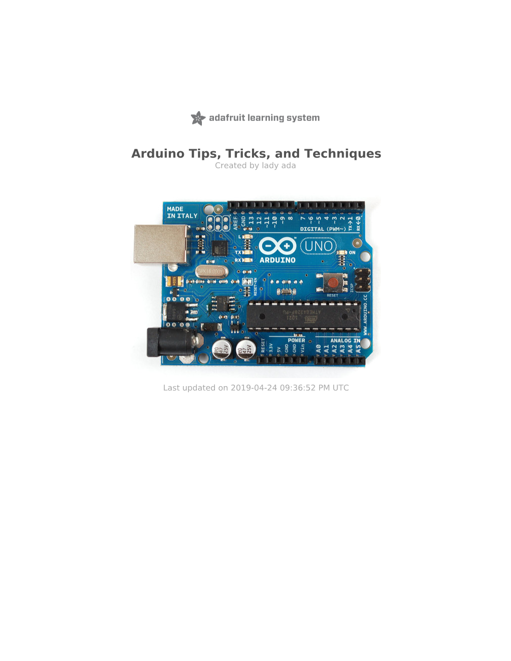 Arduino Tips, Tricks, and Techniques