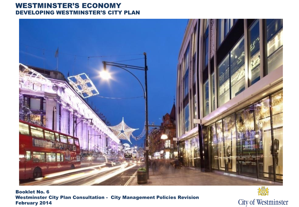 Westminster’S Economy Developing Westminster’S City Plan