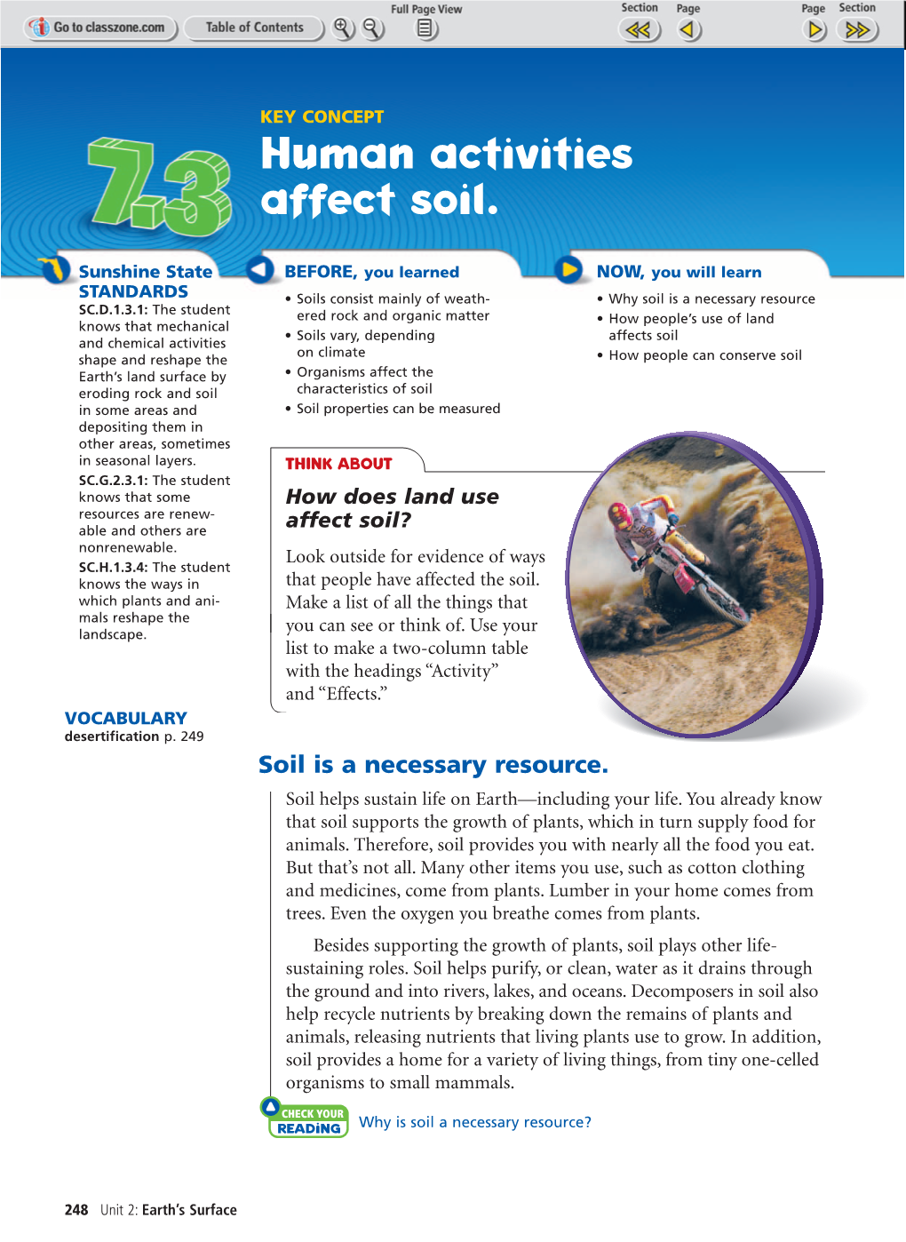 Human activities affect soil