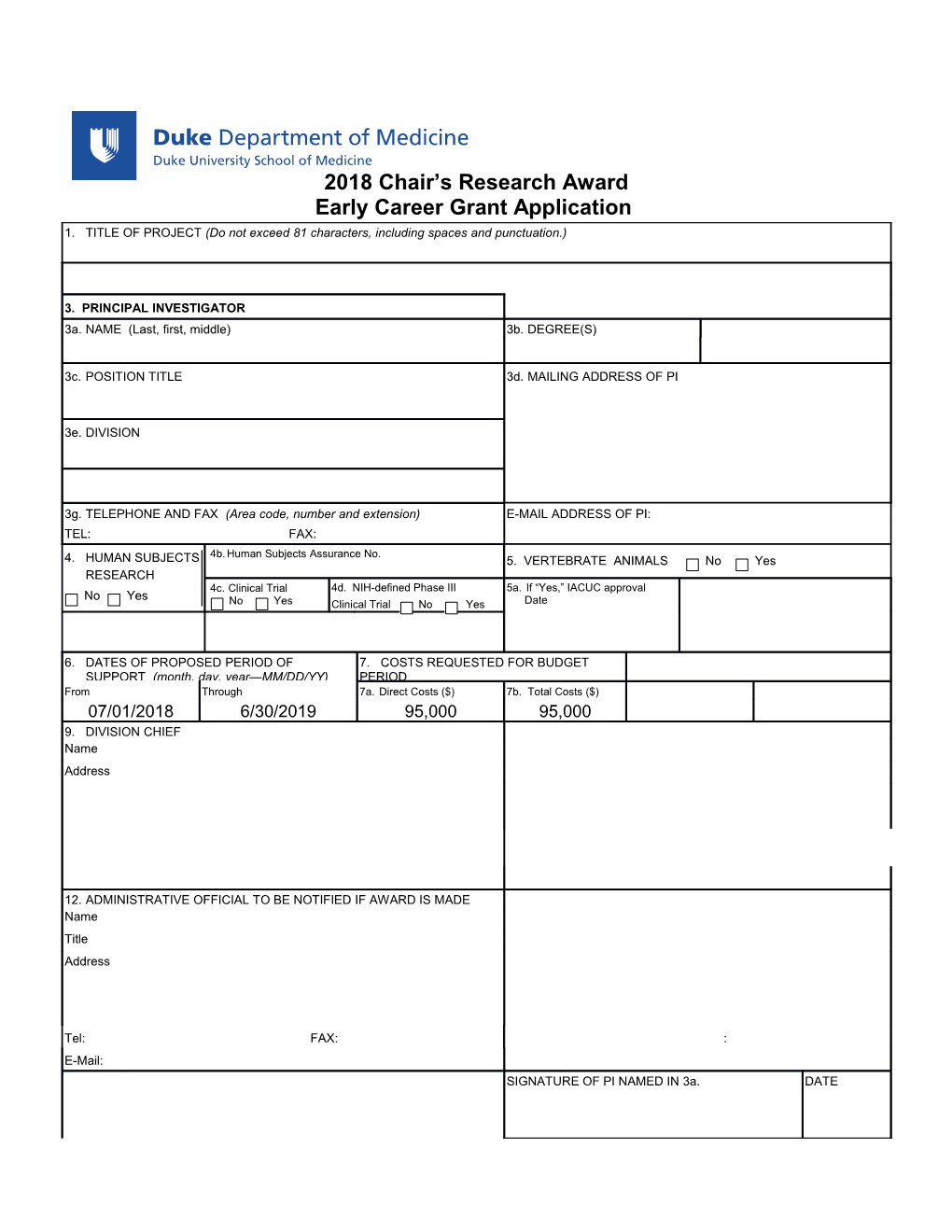 2018 Chair S Research Award