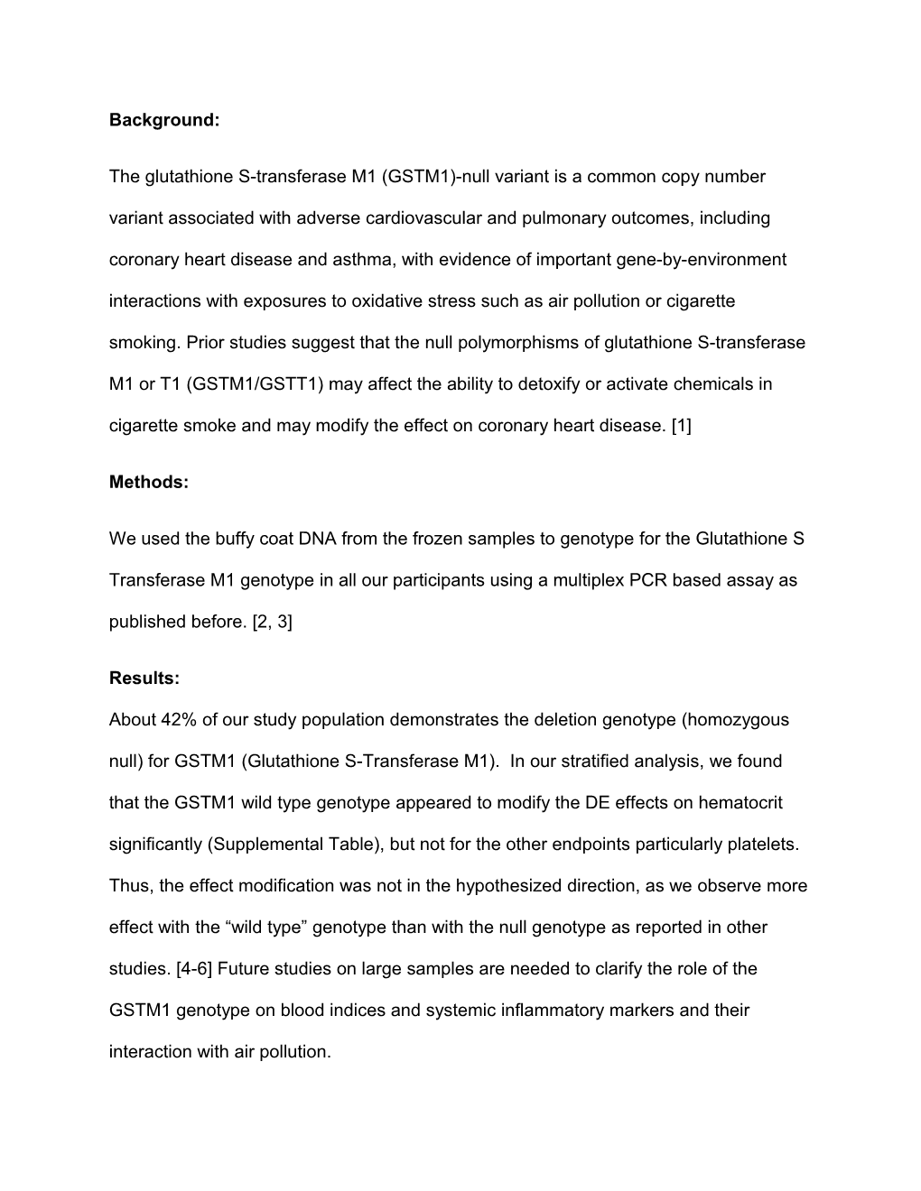 A Randomized Cross-Over Study of Inhalation of Diesel Exhaust, Hematological Indices