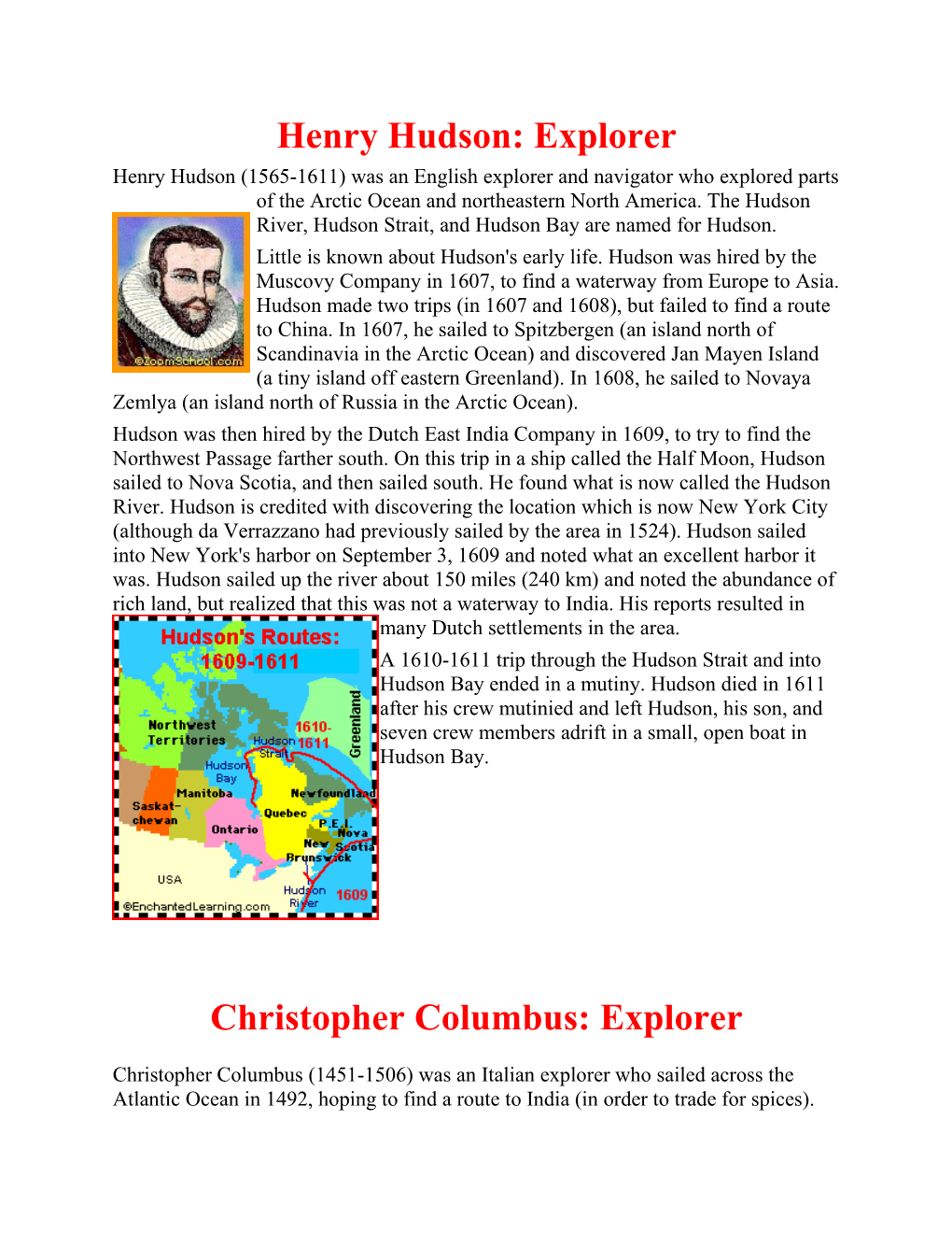 Henry Hudson: Explorer