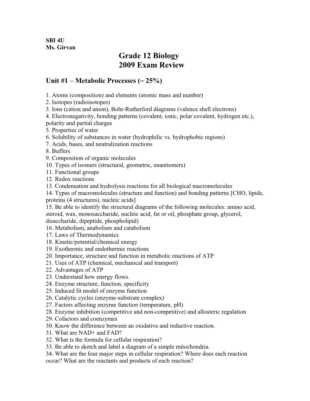 1. Atoms (Composition) and Elements (Atomic Mass and Number)