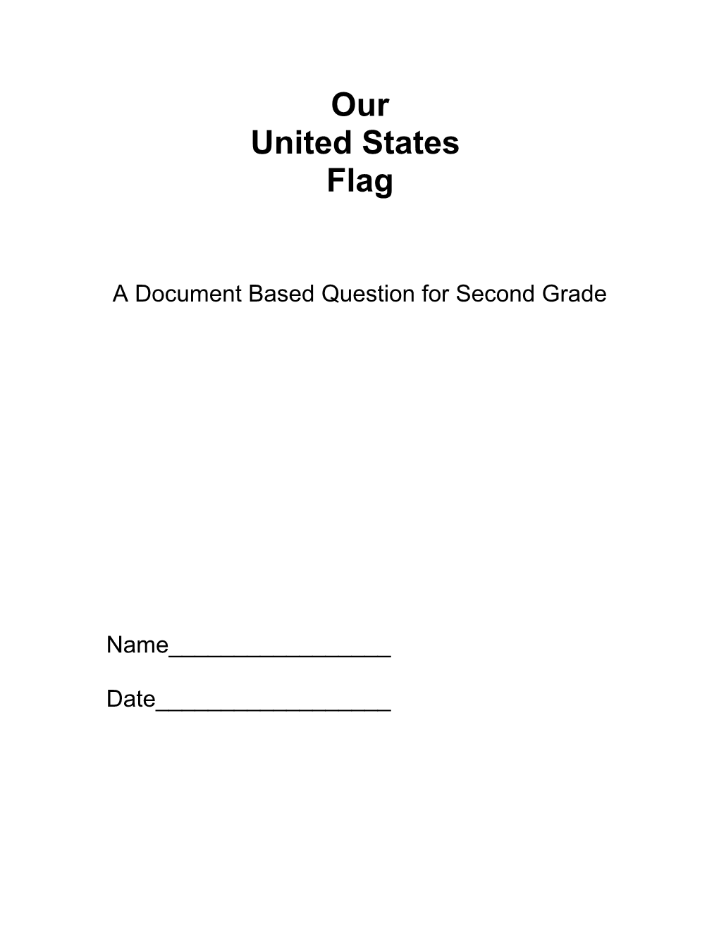 A Document Based Question for Second Grade