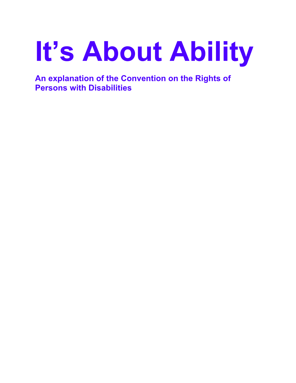 It S About Ability