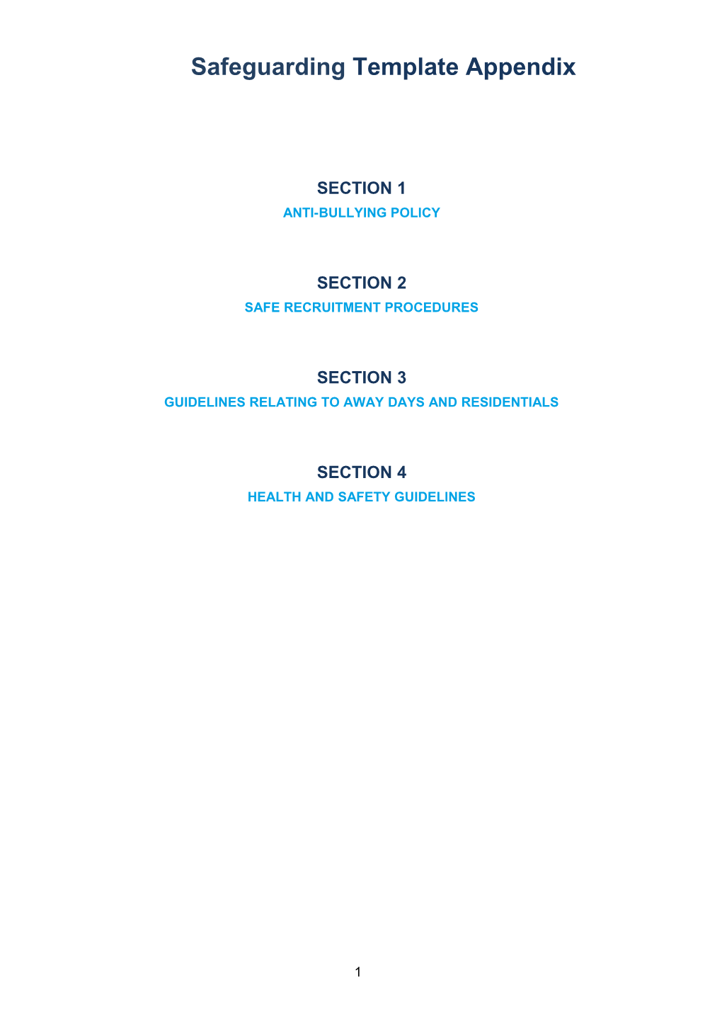 Safeguarding Template Appendix