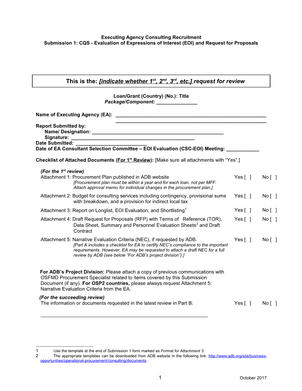 Executing Agency Consulting Recruitmentsubmission 1: CQS - Evaluation of Expressions Of