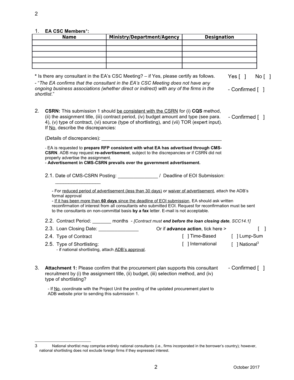 Executing Agency Consulting Recruitmentsubmission 1: CQS - Evaluation of Expressions Of