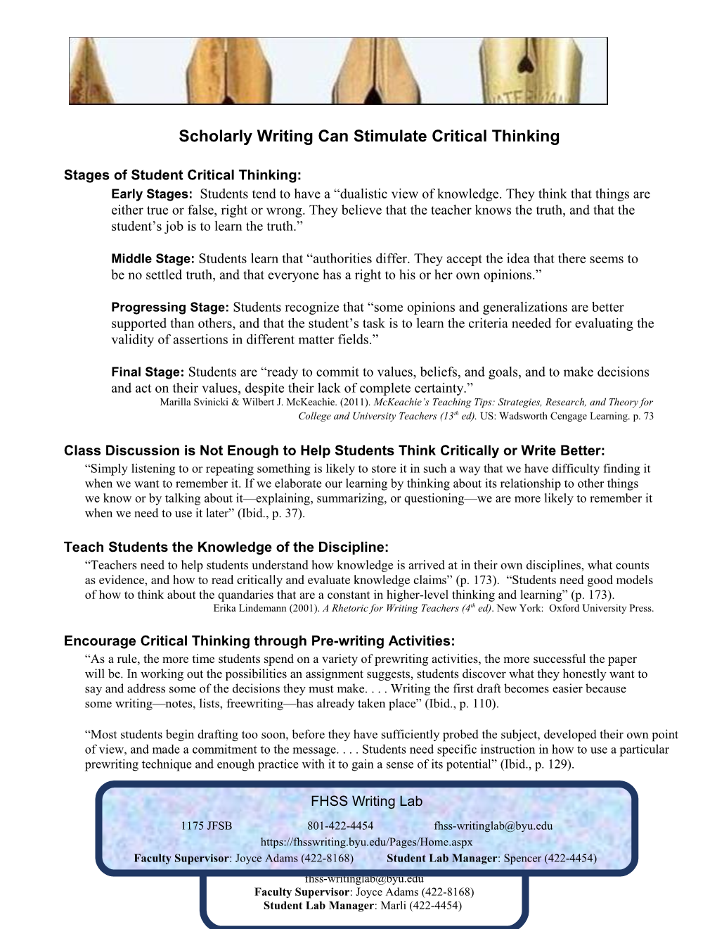 Scholarly Writing Can Stimulate Critical Thinking