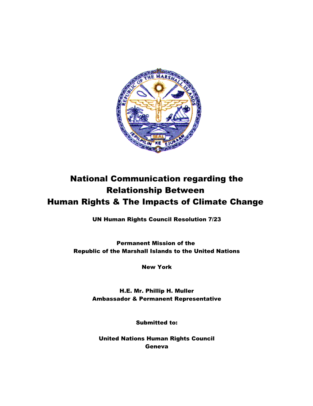 Implication of Climate Change to Human Rights