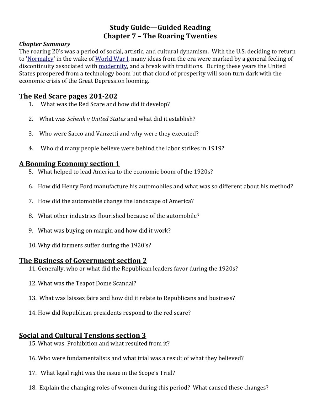 Study Guide Guided Reading