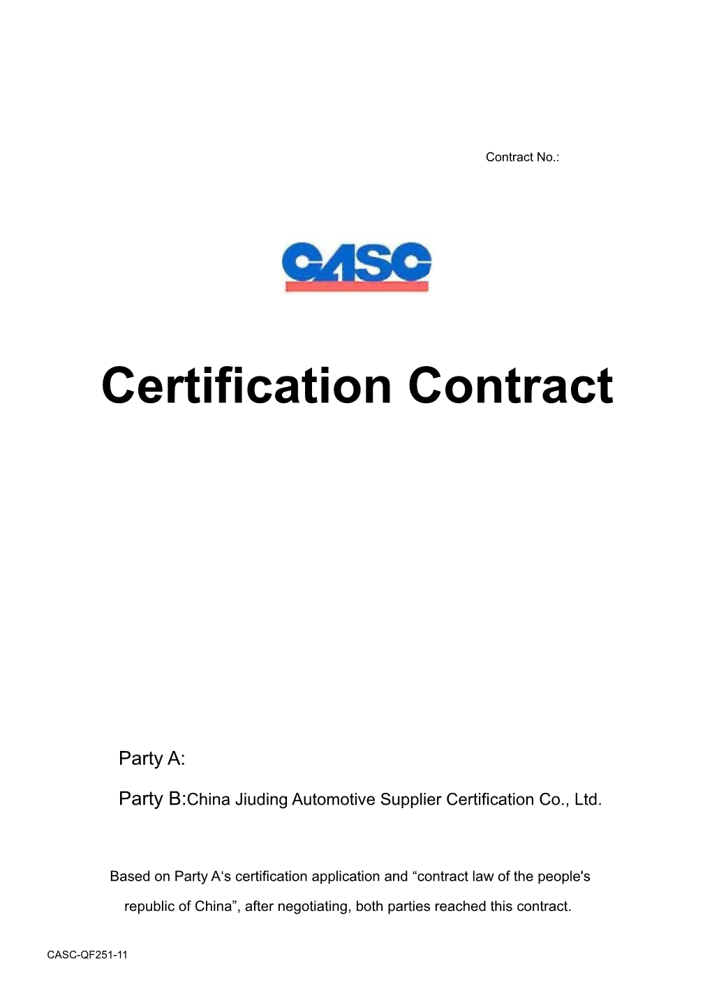 Certification Contract