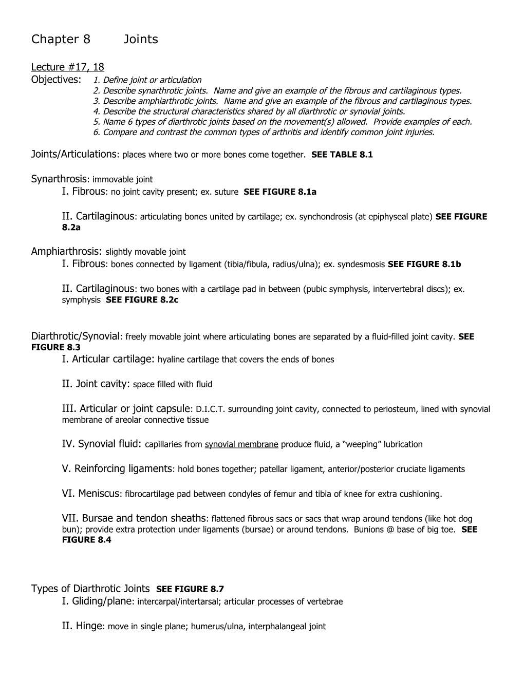 Objectives:1. Define Joint Or Articulation