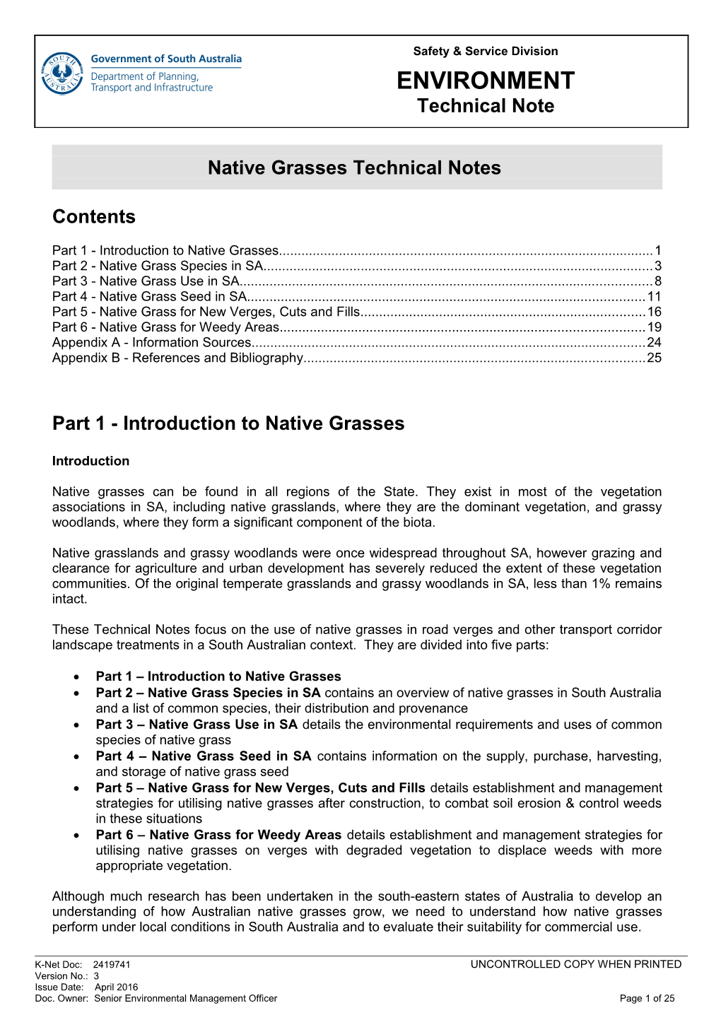 Native Grasses Technical Notes