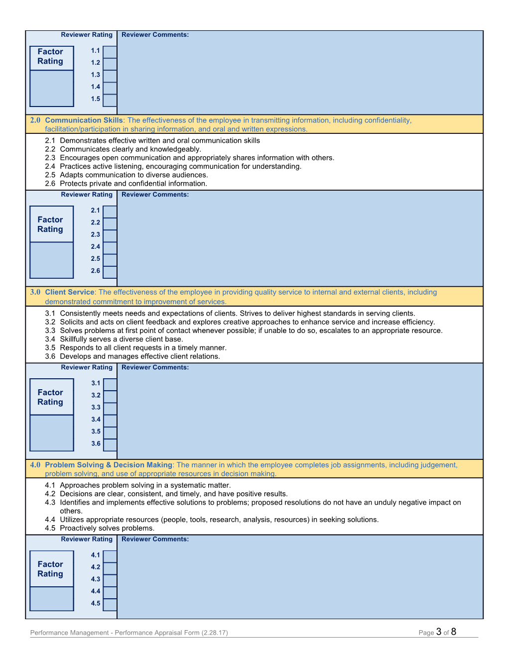 Performance Management - Performance Appraisal Form (2.28.17)Page 1 of 8