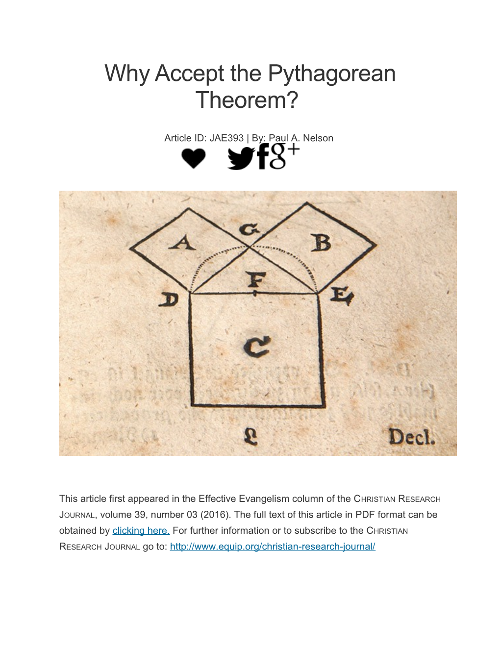 Why Accept the Pythagorean Theorem?