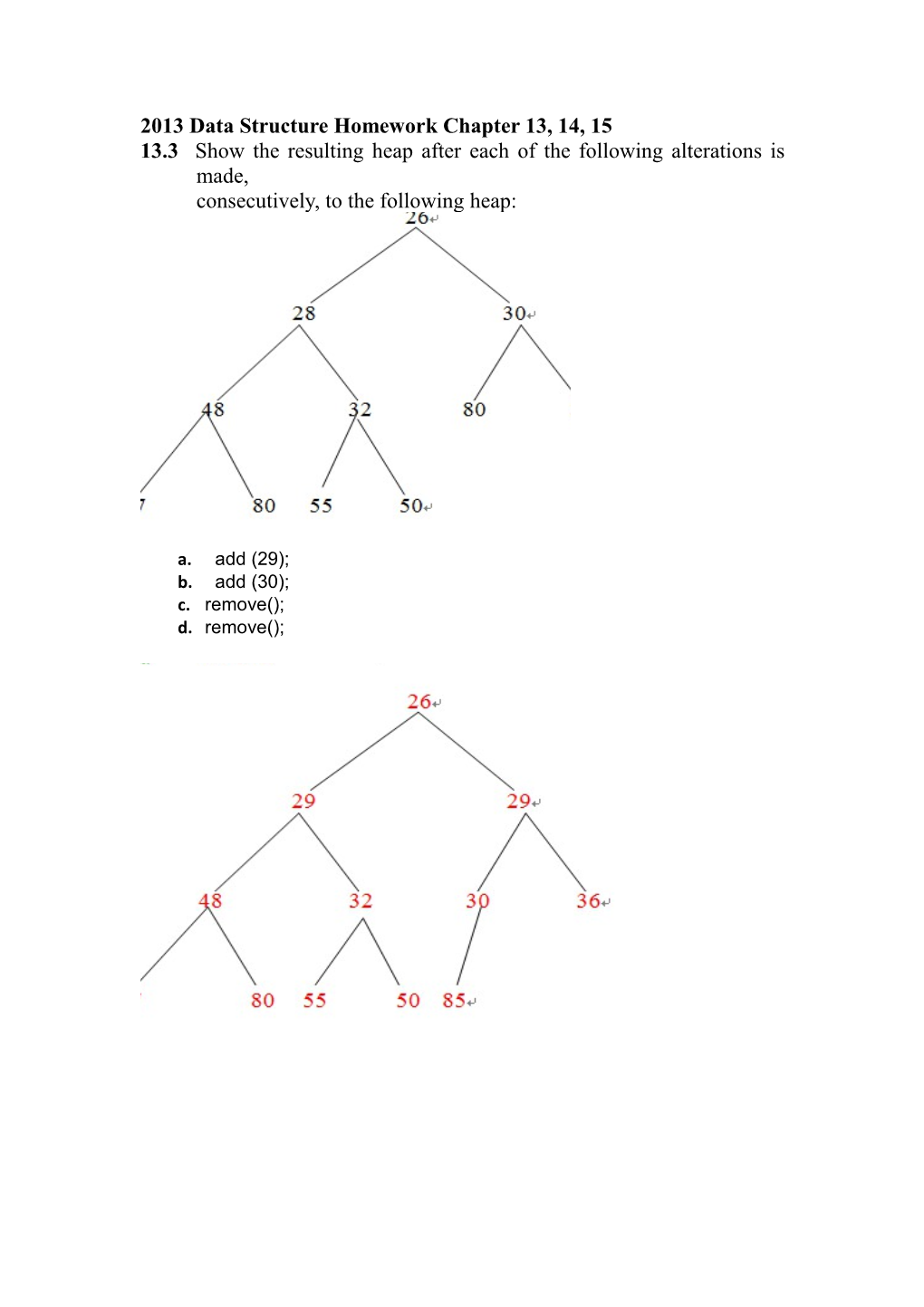 2013 Data Structure Homework Chapter 13, 14, 15