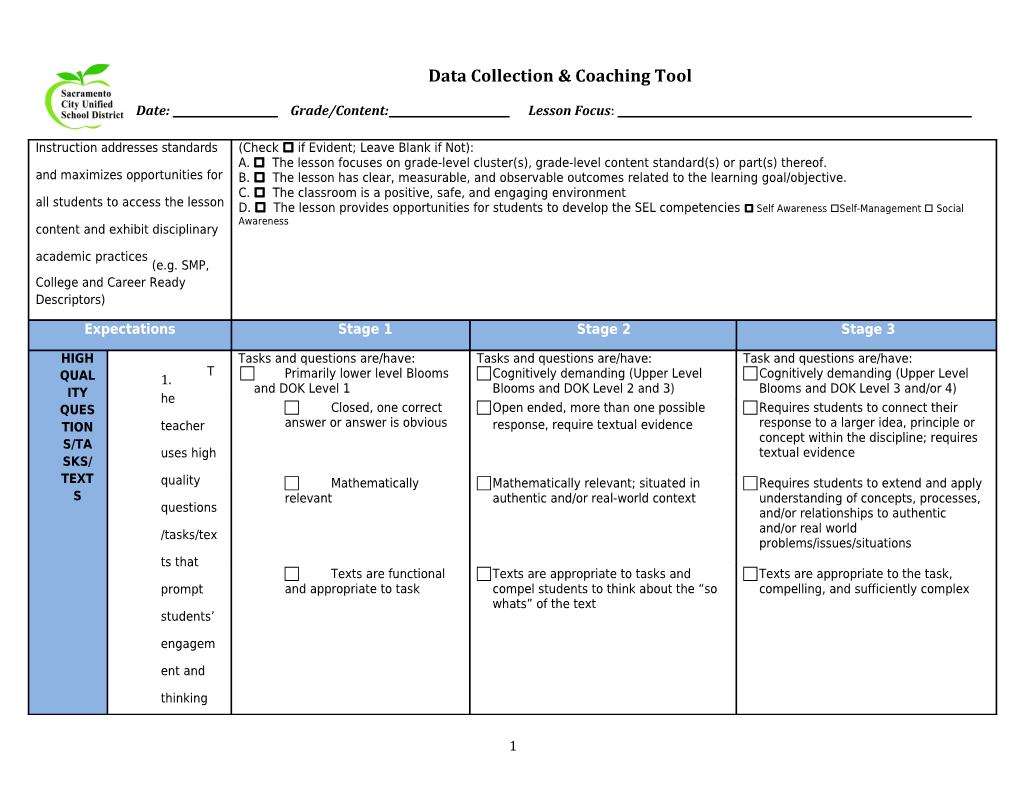 Data Collection& Coaching Tool