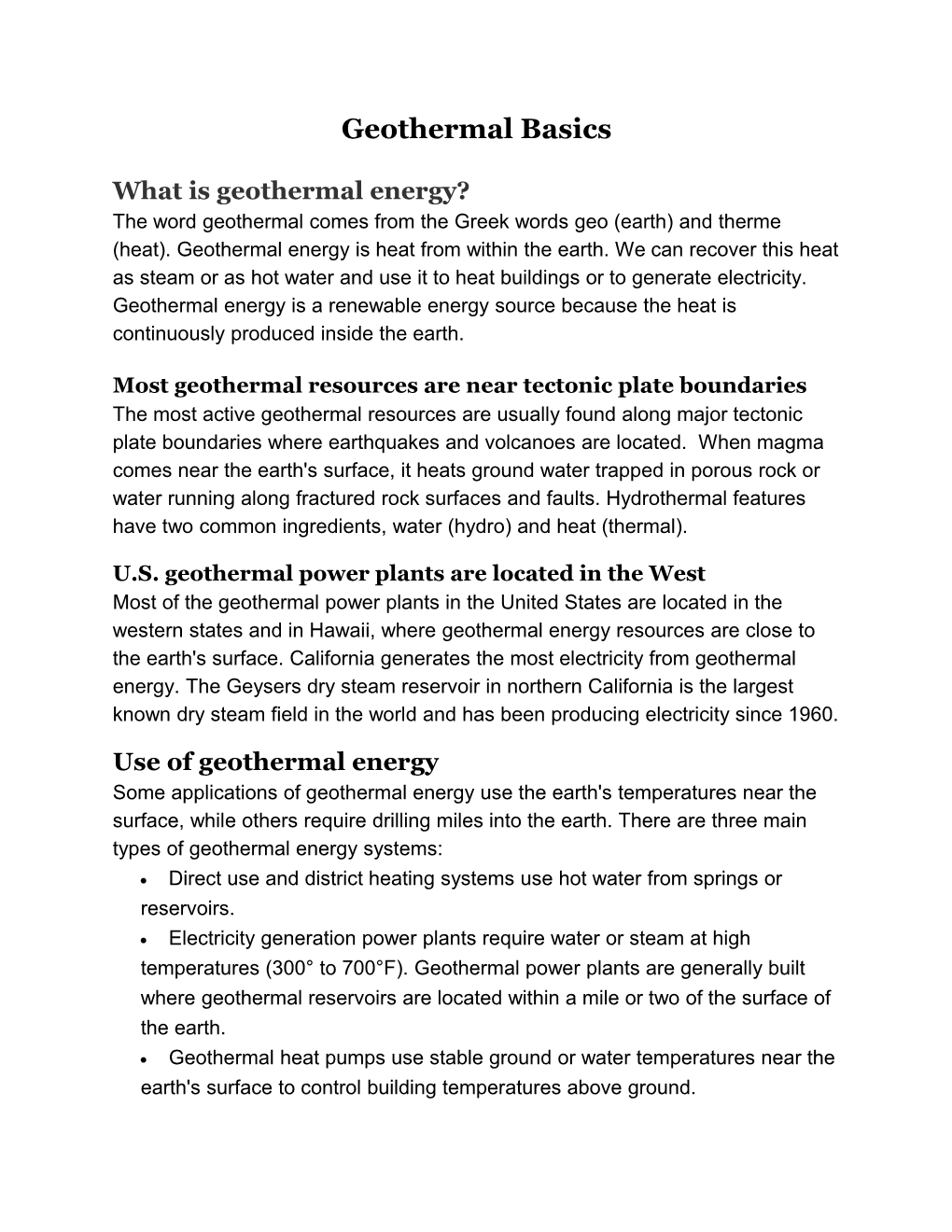 Most Geothermal Resources Are Near Tectonic Plate Boundaries