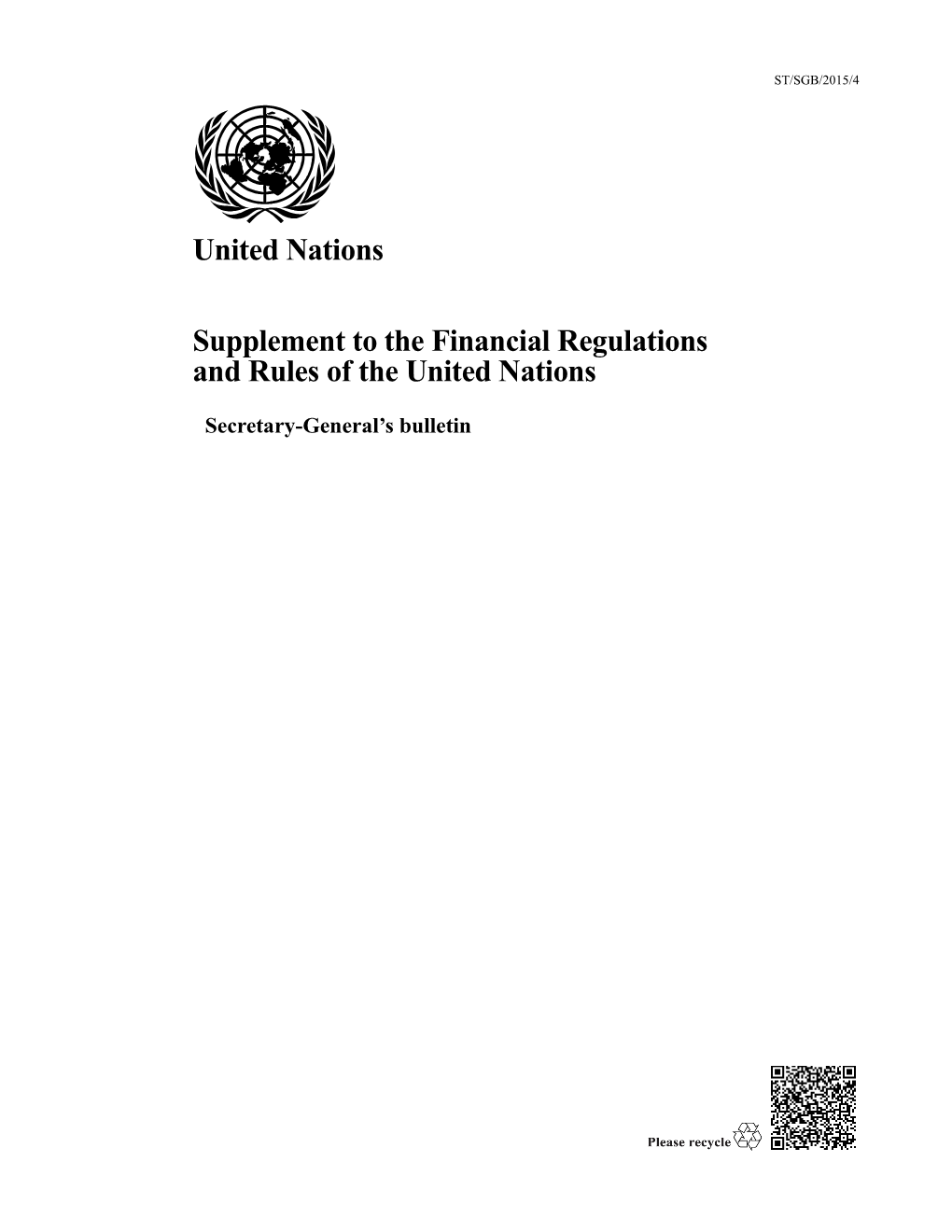 Supplement to the Financial Regulations and Rules of the United Nations