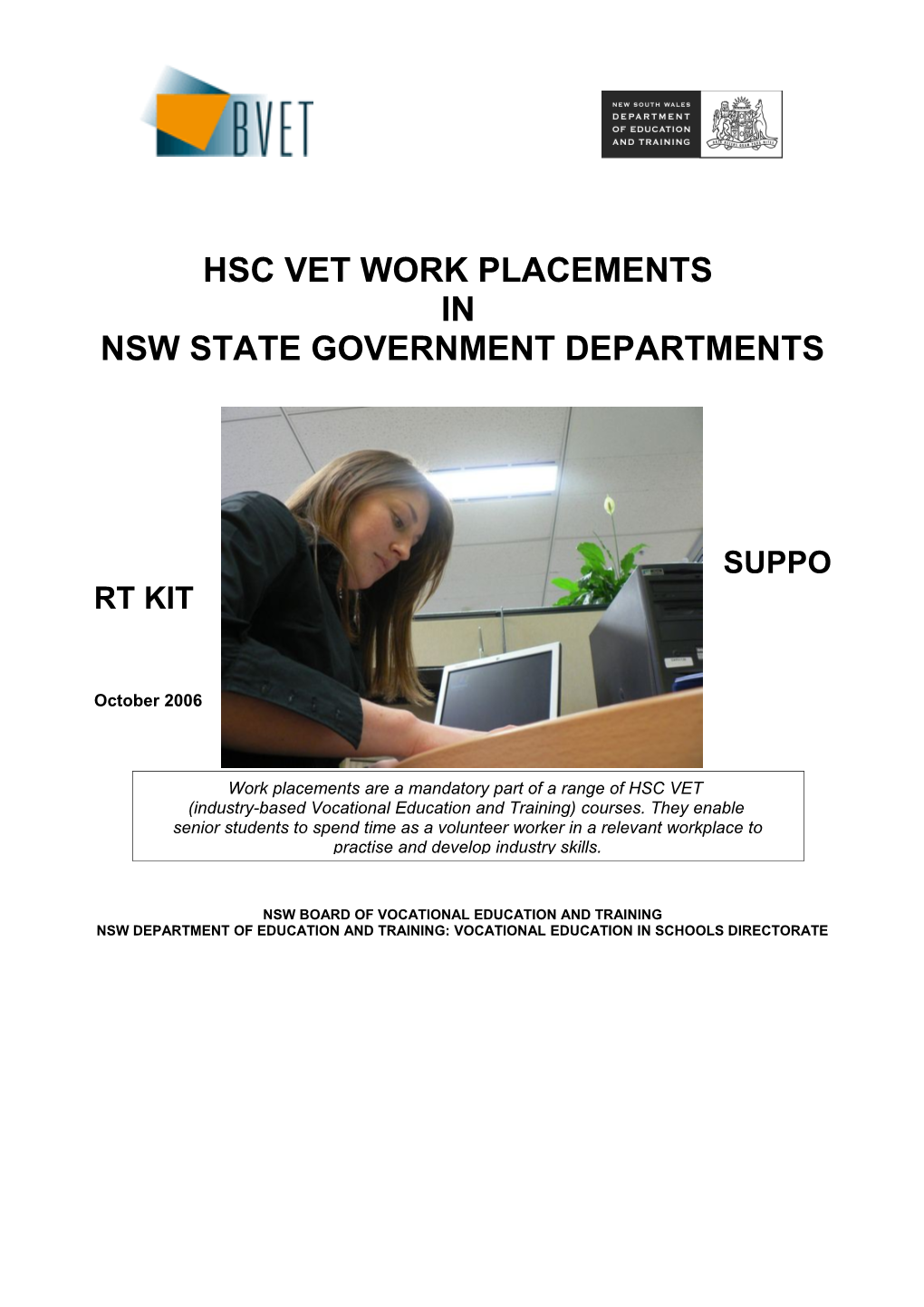 Hsc Vet Work Placements in Nsw State Government Departments