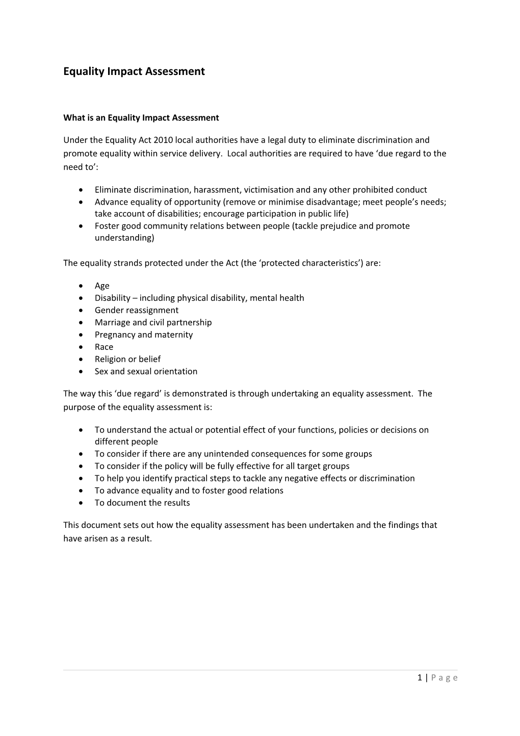 What Is an Equality Impact Assessment