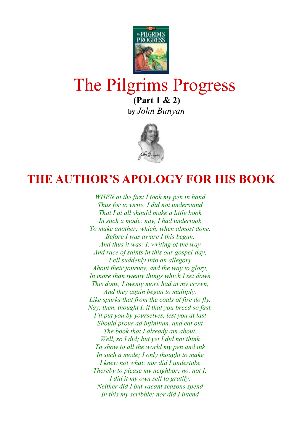 The Author S Apology for His Book