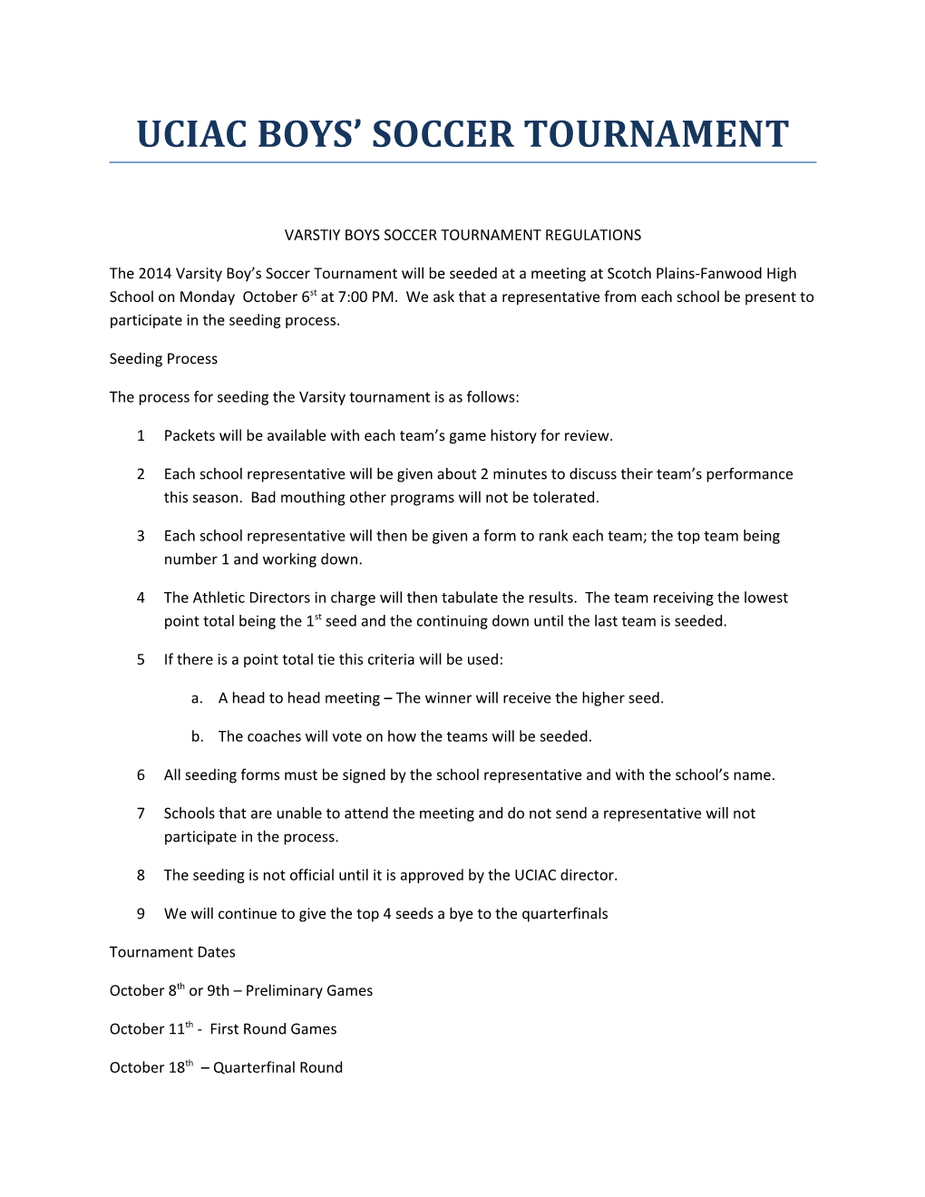 Uciac Boys Soccer Tournament