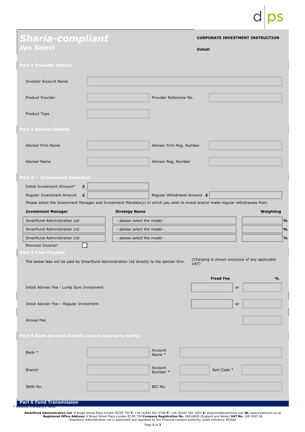 Registered Office Address: 6 Broad Street Place London EC2M 7JH Company Registration No