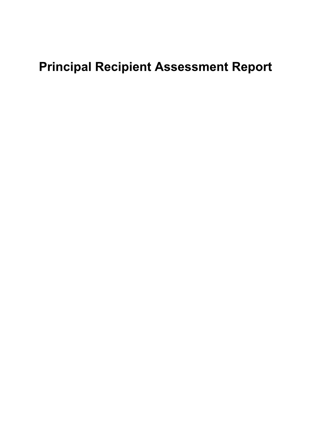 Procurement and Supply Management Assessment Report