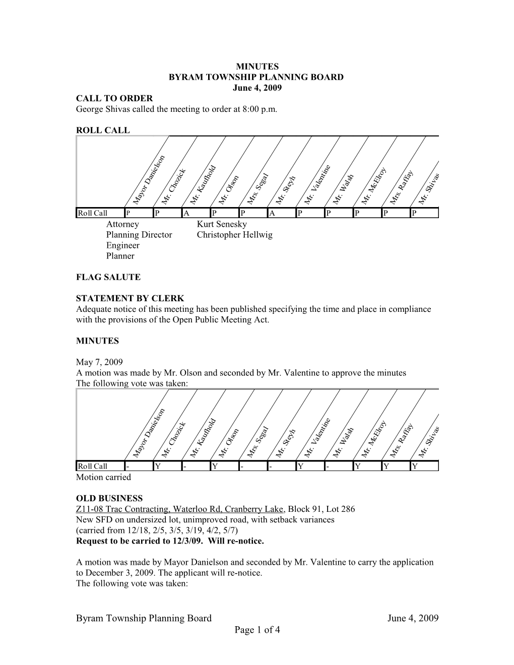 Byram Township Planning Board