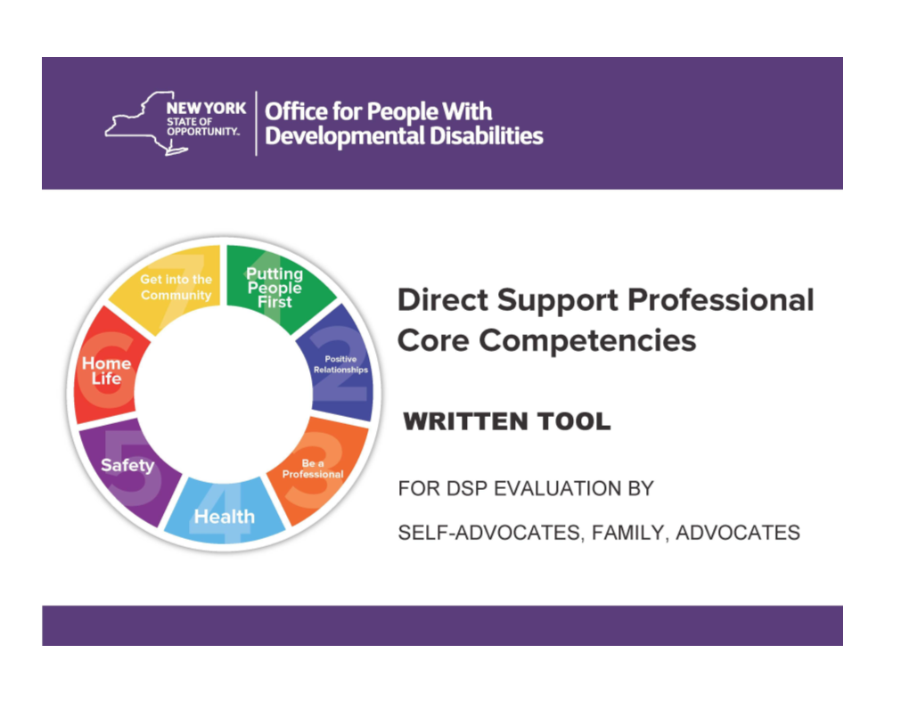 Written Tool for DSP Evaluation by Self-Advocates/Family/Advocates