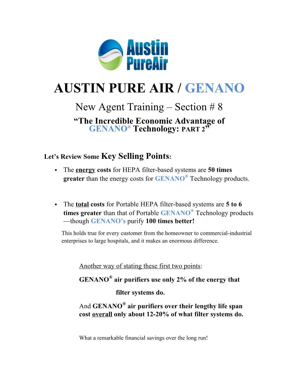 Austin Pure Air /Genano