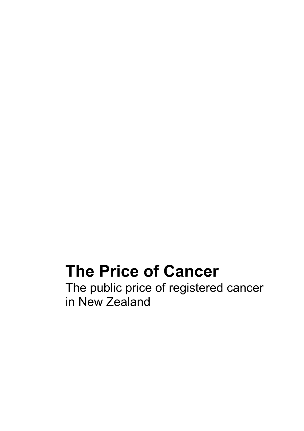 The Price of Cancer